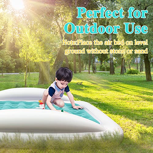 Inflatable Kids Travel Bed Toddler Air Mattress Set with Security Bed Rails and Electric Pump G55120