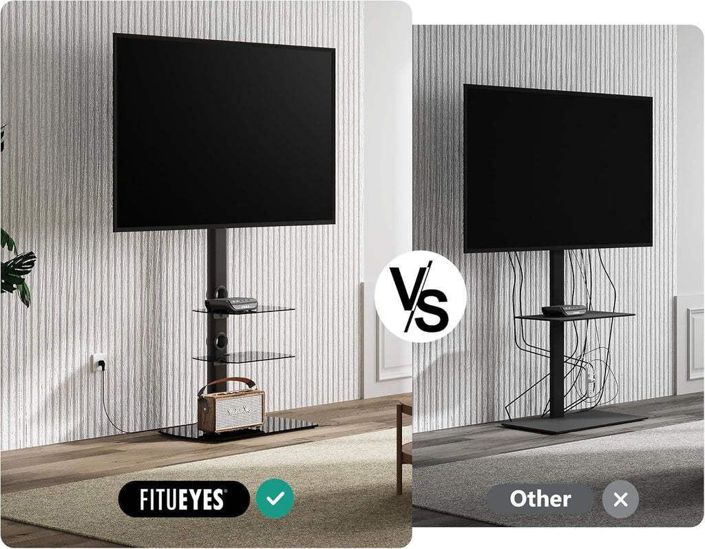 Black Tempered Glass TV Stand H67978