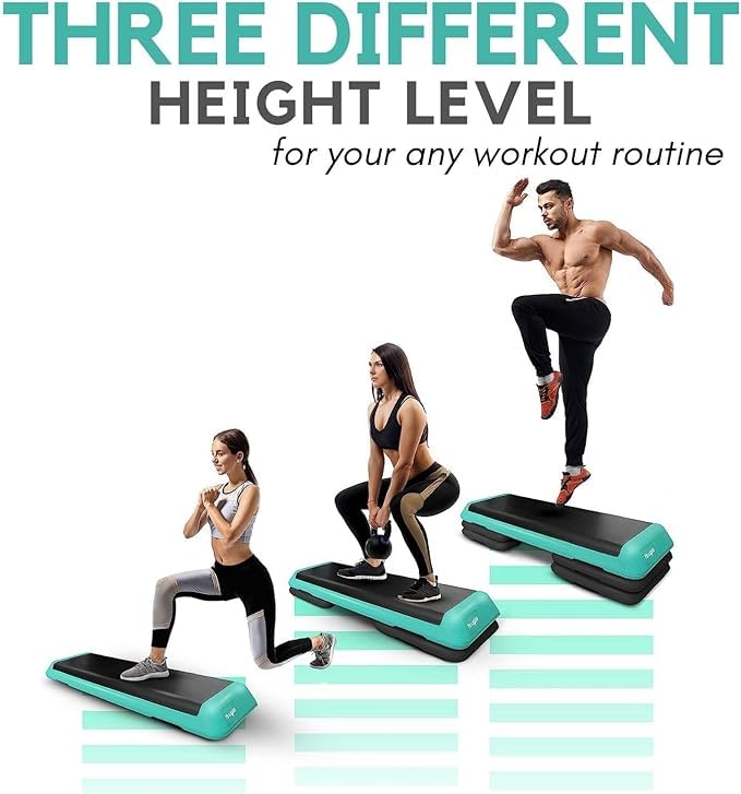Adjustable Aerobic Exercise Step Platform with 4 Adjustable Risers U6312