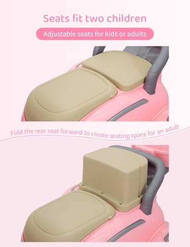 Pink 3 Wheel 12V Electric Ride On Scooter with Storage Compartments C987732