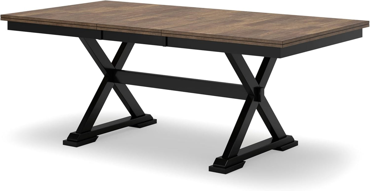 Black & Dark Brown Dining Extension Table A281