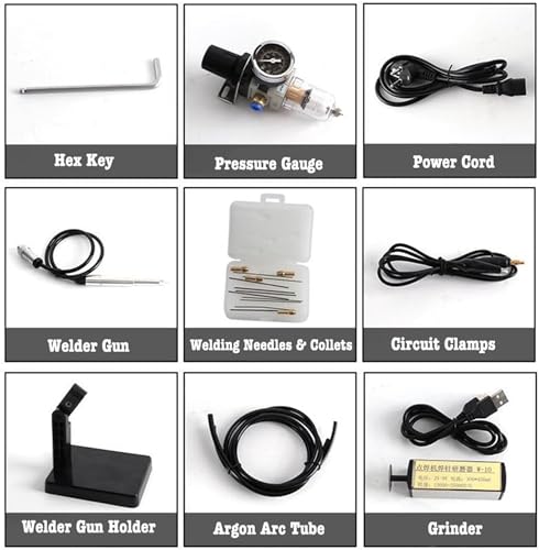 Automatic Jewelry Welder CNC Spot Welder Machine 110V 100W Pulse Argon Arc Permanent Jewelry Welding Kit 50A-600A P39180