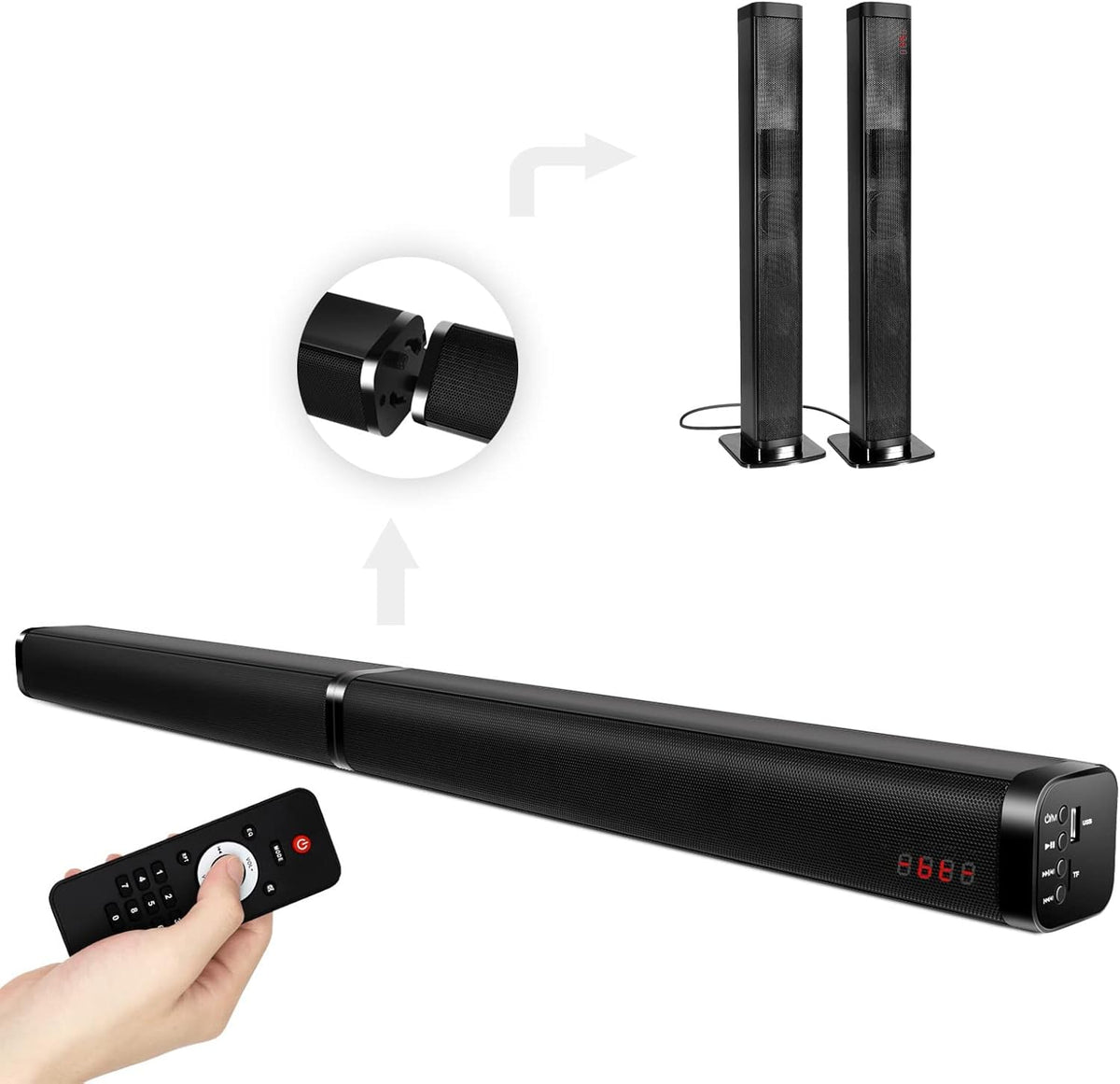 2 in1 Soundbar with Remote Control Q855882
