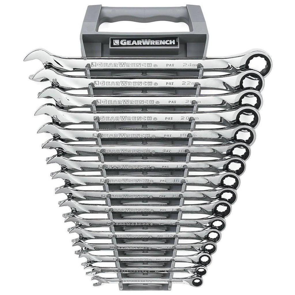 16 Piece Metric Ratcheting Combination Wrench Set E490