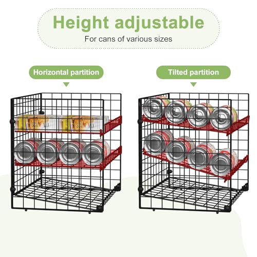 3-Tier Black Stackable Can Rack Organizer H832