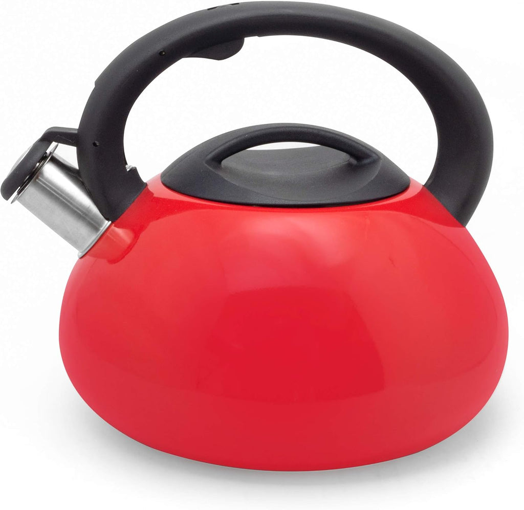 3 Qt Stainless Steel Tea Kettle Red Y32335