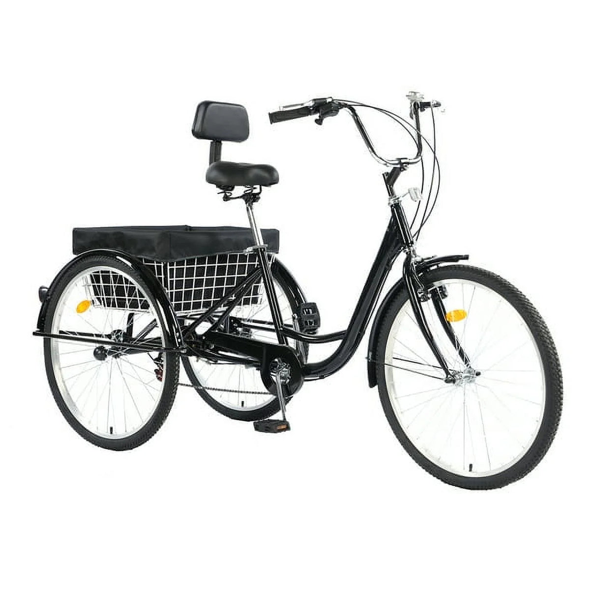 26 Inch 7-Speed 3-Wheel Bike (Black) Q109