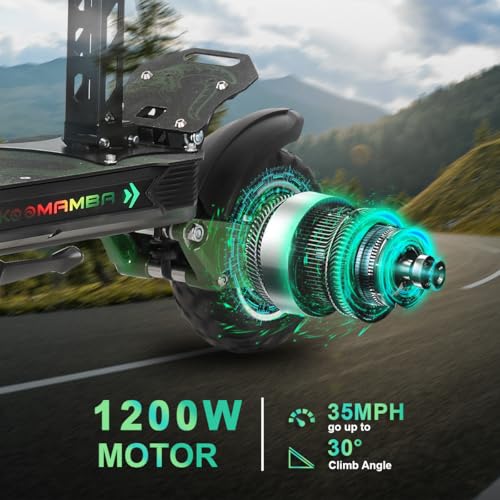 1200W Electric Scooter with 52V Battery, 10" Off Road Fat Tires O948