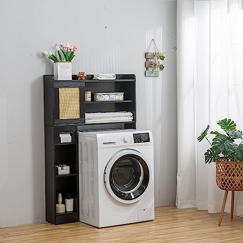 White Over The Toilet Storage Cabinet with Adjustable Shelves B7014