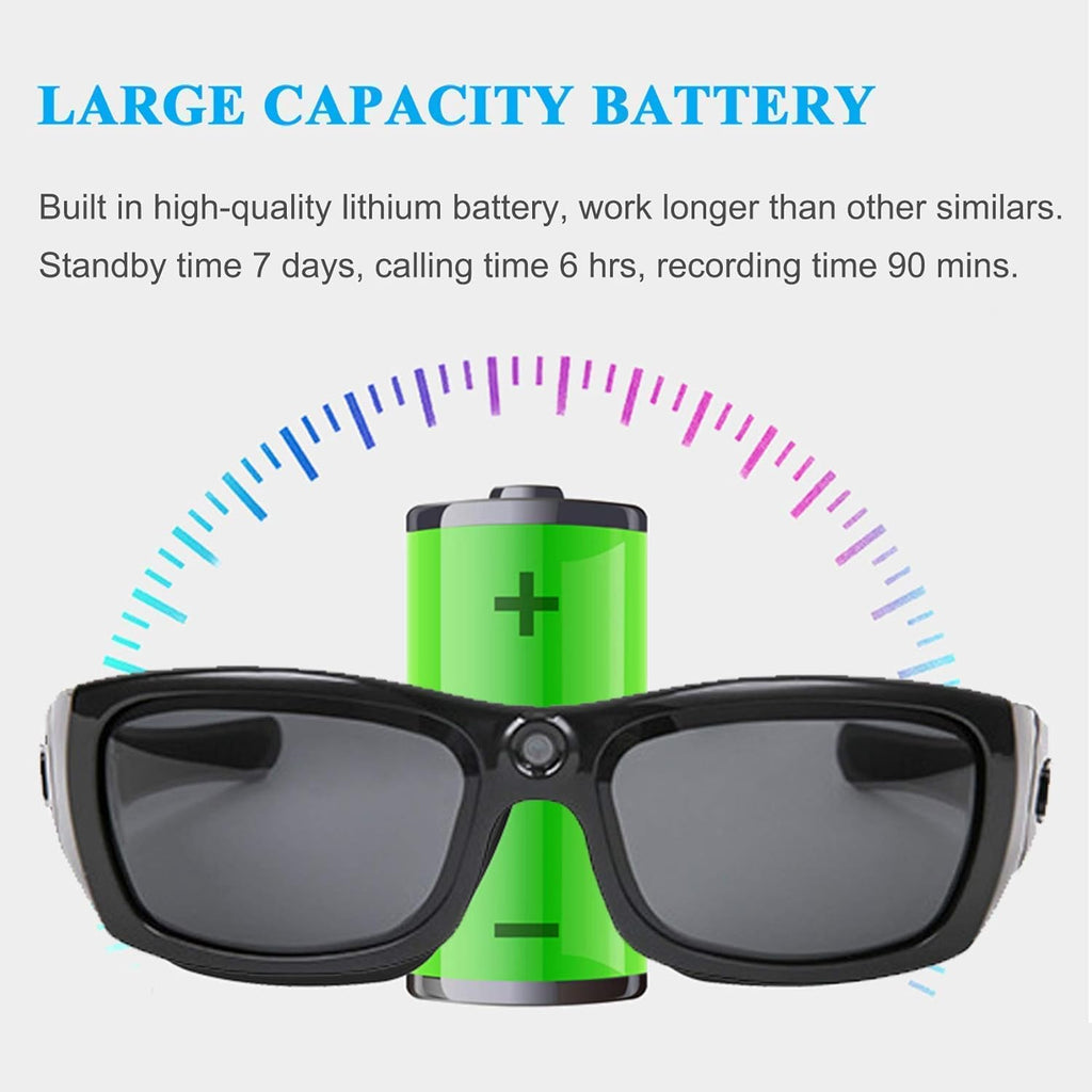 Bluetooth Sunglasses Camera Full HD 1080P Video Sunglasses Sports Action Camera with Polarized UV Protection Safety Lenses G895