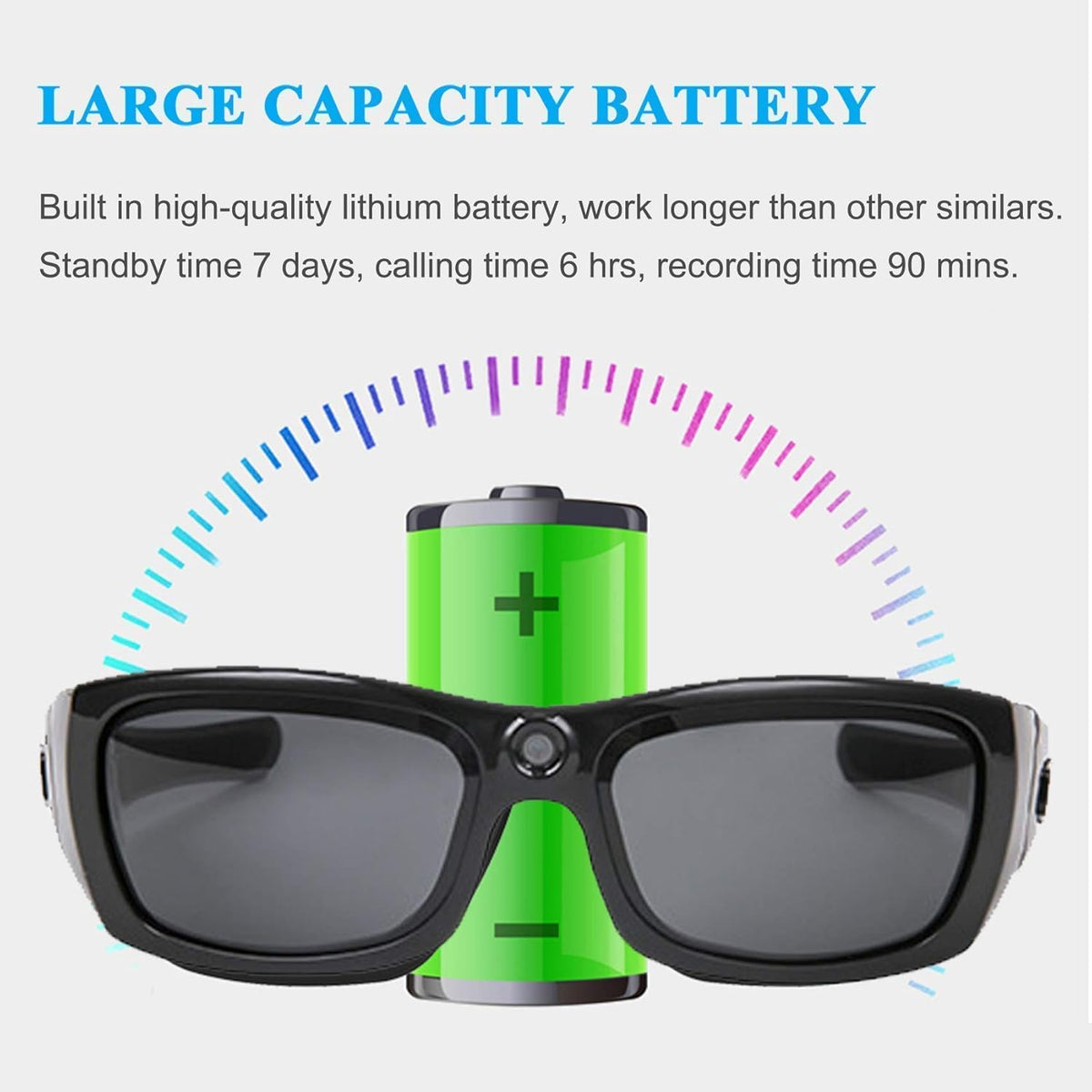 Bluetooth Sunglasses Camera Full HD 1080P Video Sunglasses Sports Action Camera with Polarized UV Protection Safety Lenses G895