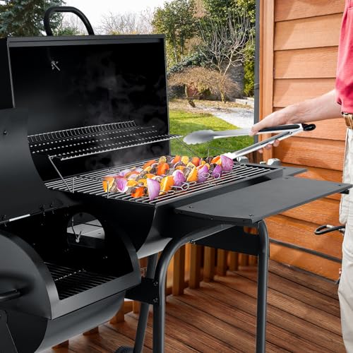 13 Pcs Charcoal Grill with Offset Smoker C845