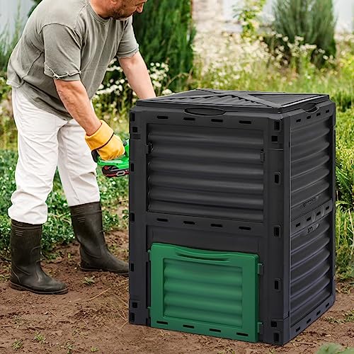 43 Gallon Dual Chamber Compost Tumbler with 2 Sliding Doors Q323973