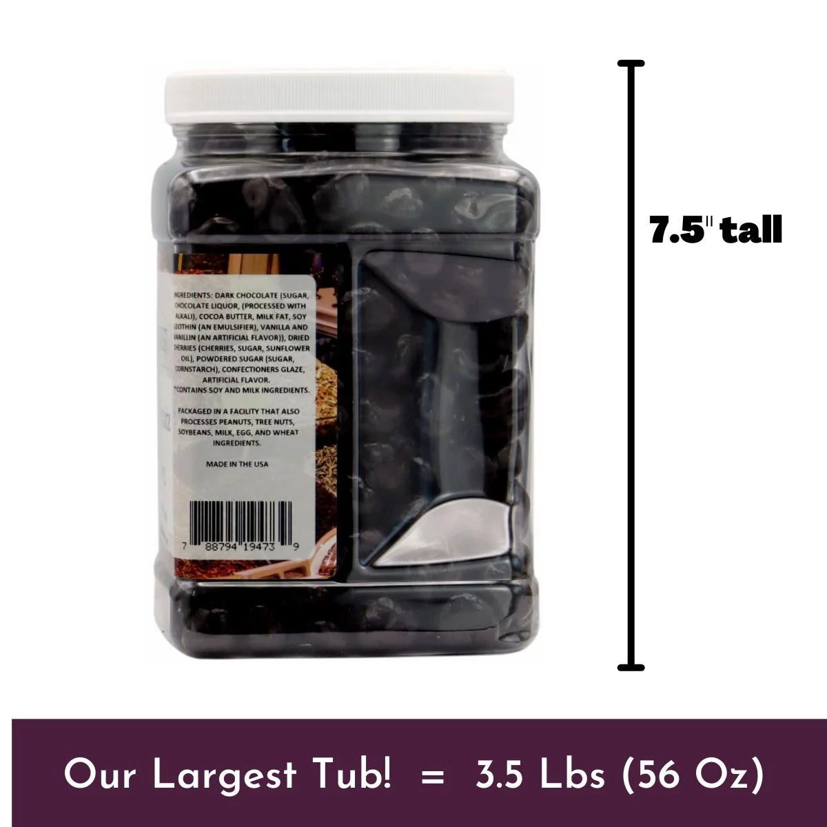 Dark Chocolate Covered Cherries 3.5 Lb Tub C229387