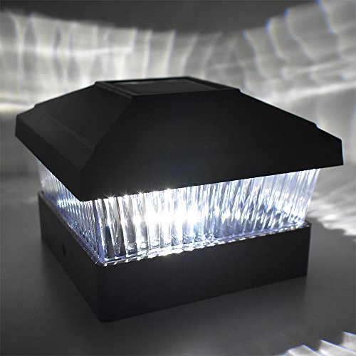 8 Pack White Outdoor Solar LED Post Cap Light U24302