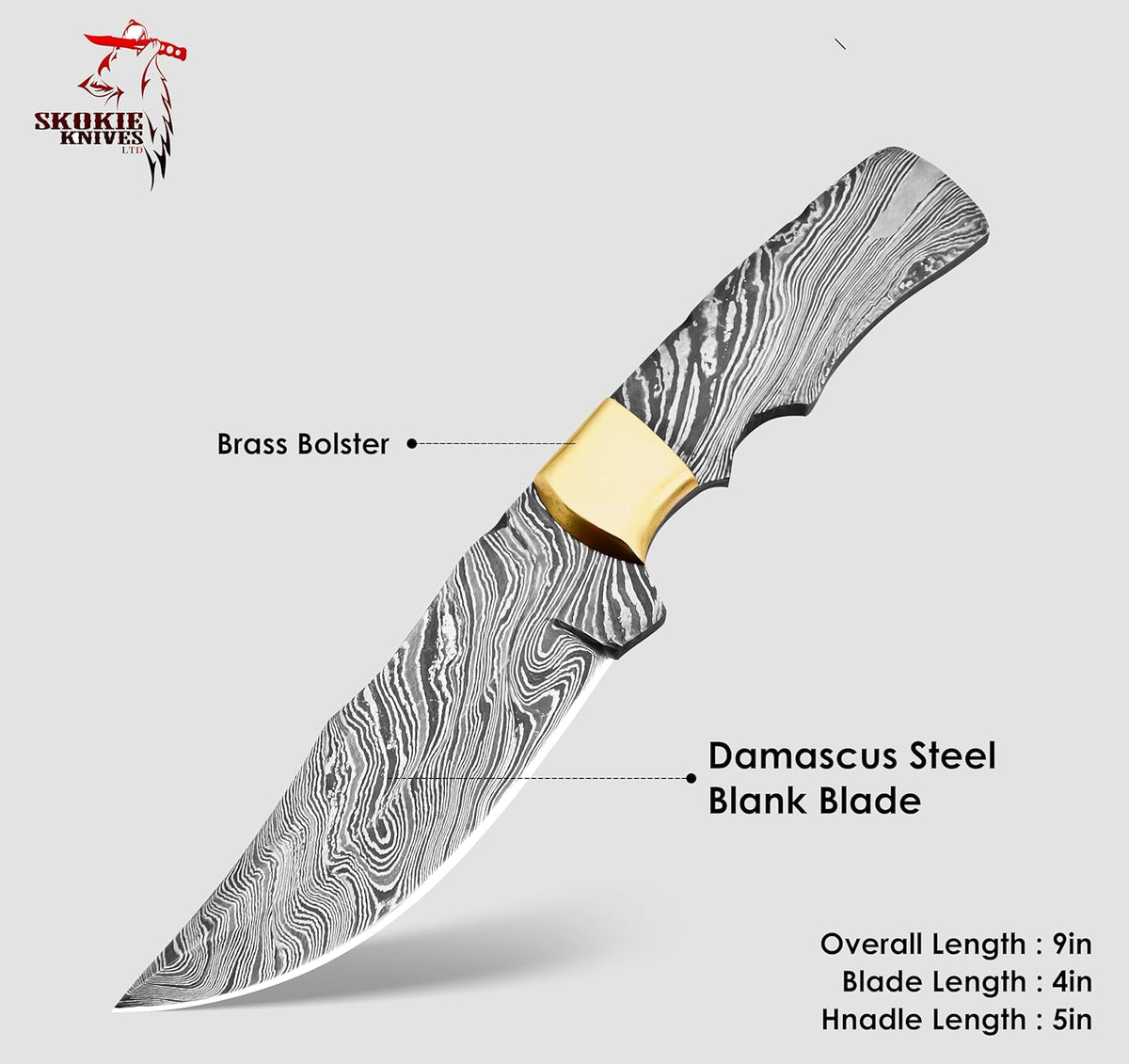 Damascus Steel Blank Blade Knife B8992