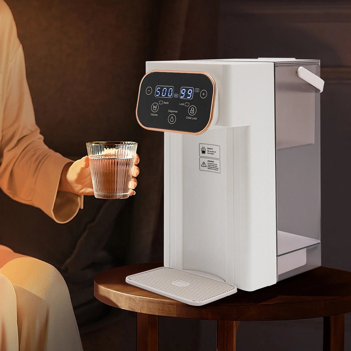 1500W Electric Kettle Hot Water Dispenser with Filter LCD Panel S408298
