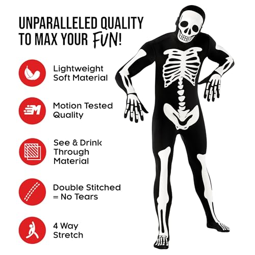 Skeleton Costume Glow in Dark N32658