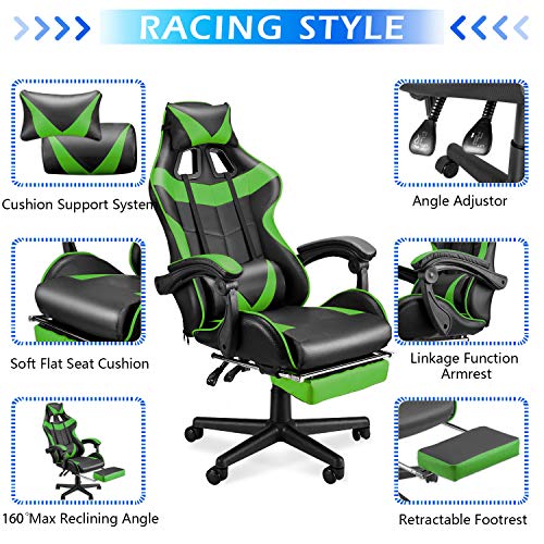 White Gaming Chair with Footrest Z578905