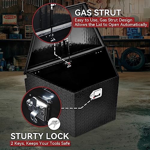 33 Inch Heavy Duty Aluminum Trailer Tool Box with Lock and Keys H783
