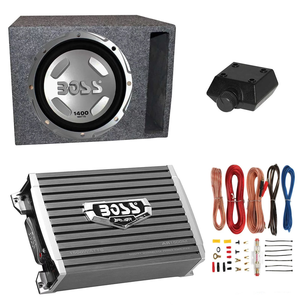 12" 1400W Subwoofer, 1500W Amplifier with Amp Kit & 12" Enclosure N77307
