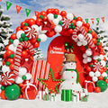 Christmas Balloon Garland Arch Kit with Green Red White Candy Balloons J1690