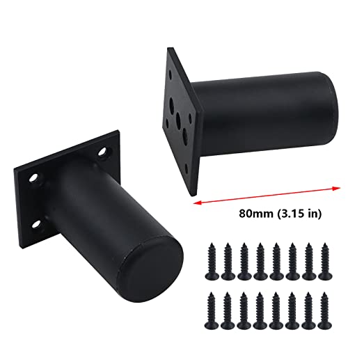Black Set of 4 Aluminum Alloy Furniture Adjustable Feet B585472