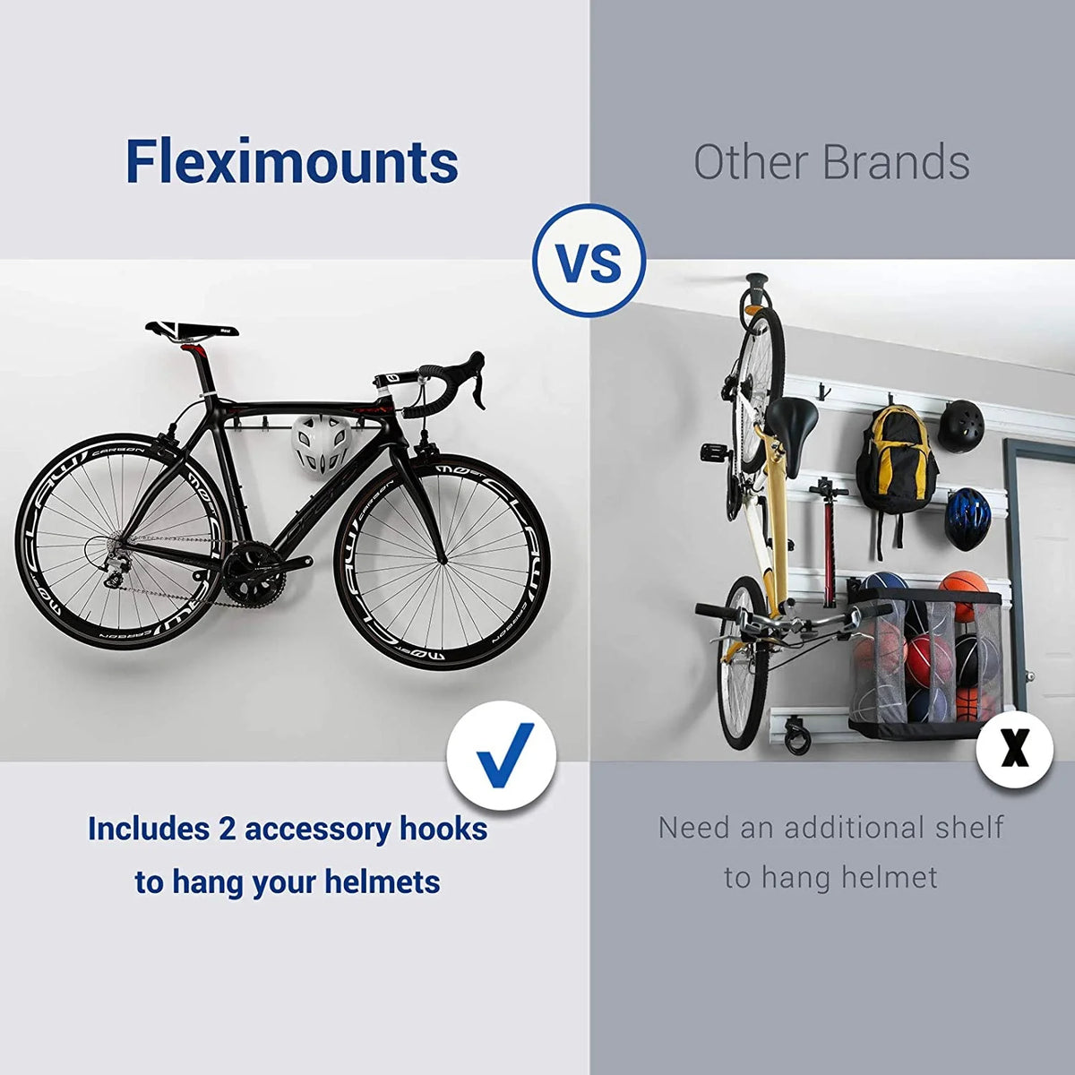 Heavy-Duty Wall Mount 6-Bike Storage Rack B2994