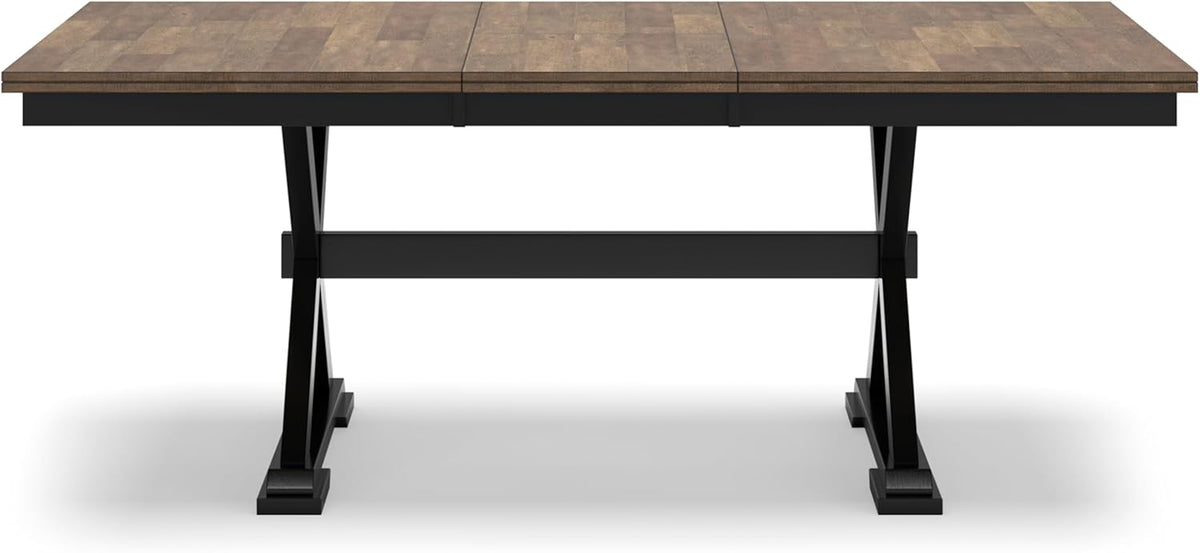 Black & Dark Brown Dining Extension Table A281