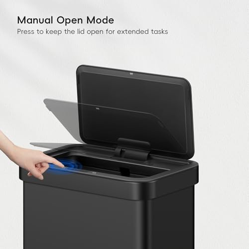 Brushed Stainless Steel Touchless Motion Sensor Trash Can, 50 Liter A122