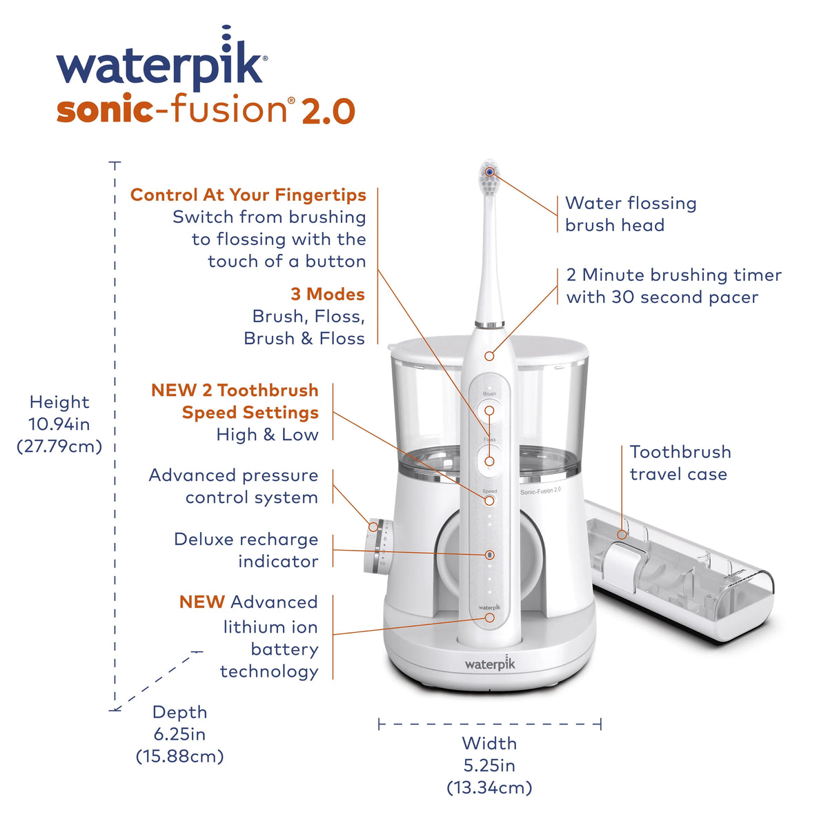 White Electric Toothbrush & Water Flosser Combo O553463