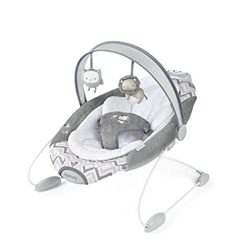 Automatic Baby Bouncer Seat with White Noise, Music, Toy Bar & 2 Plush Infant Toys, Up to 20 lbs I88321