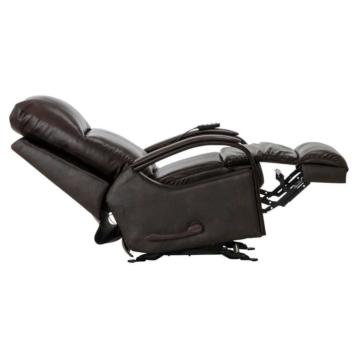 Brown Top Grain Italian Leather Glider Recliner with Heat & Massage K19438
