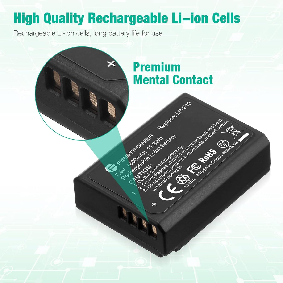 LP-E10 Batteries 2-Pack 1600mAh Z127