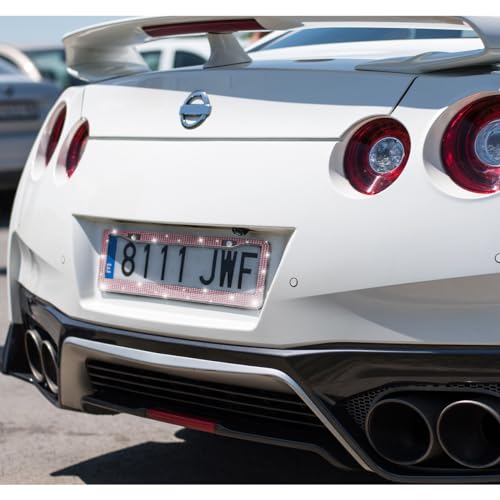 2 Hole Stainless Steel Crystal Diamond License Plate Frame A451898