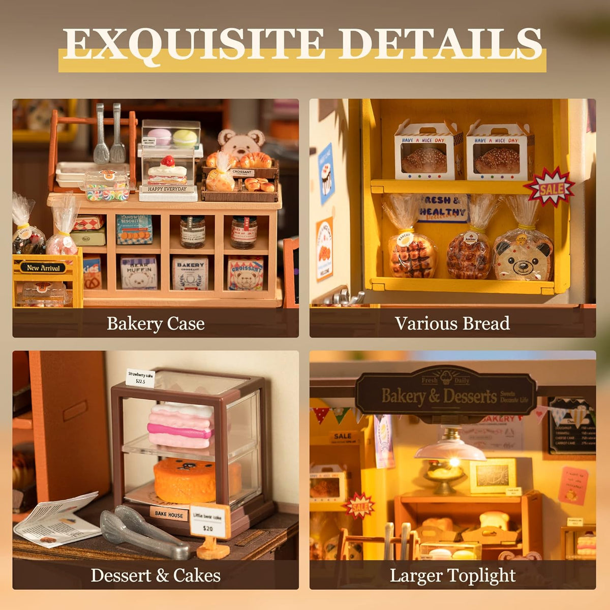 Miniature House Kit DIY Dollhouse with LED Light Y453
