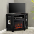 Black Corner Fireplace TV Stand V594