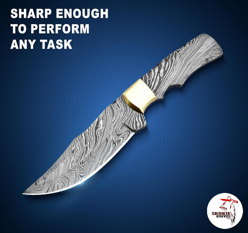 Damascus Steel Blank Blade Knife B8992