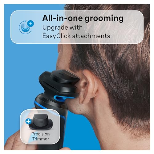 Blue Electric Foil Shaver with Precision Trimmer J587062