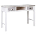 Gray Wood Writing Desk with 2 Drawers 43.3in x 17.7in x 29.9in B2667