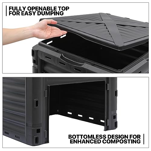 43 Gallon Dual Chamber Compost Tumbler with 2 Sliding Doors Q323973