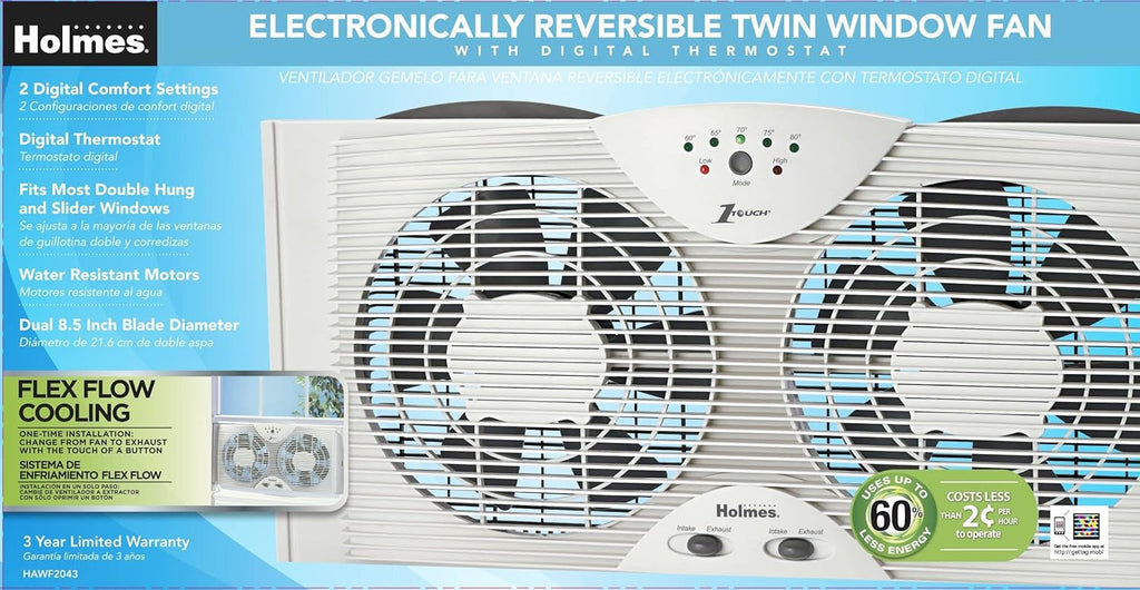 White Digital Window Fan V115891