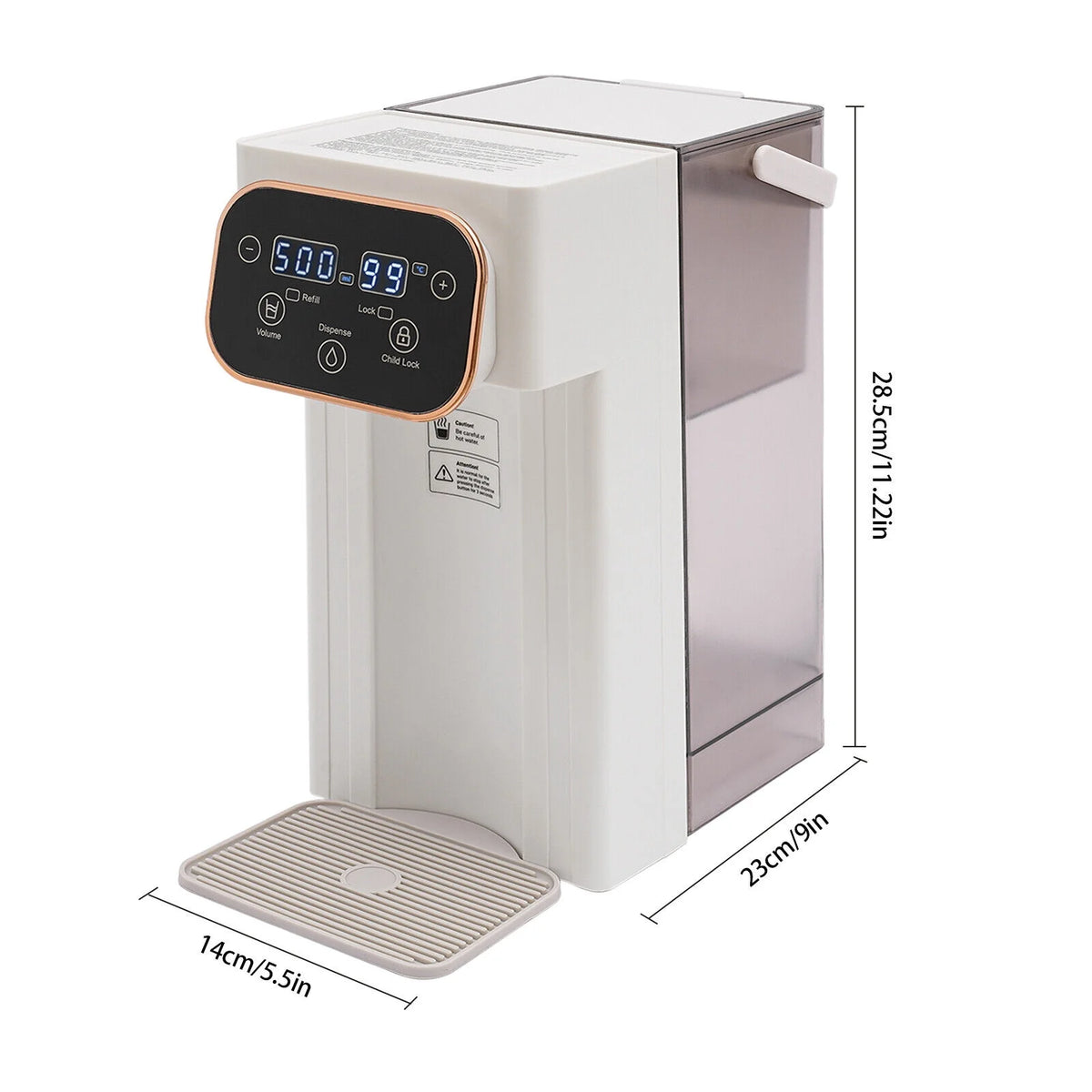 1500W Electric Kettle Hot Water Dispenser with Filter LCD Panel S408298