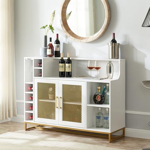 White Wine Bar Cabinet with Wine Rack J201