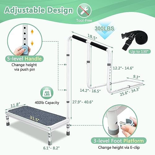 Bed Step Stool with Rail for High Beds - 400lb K216390