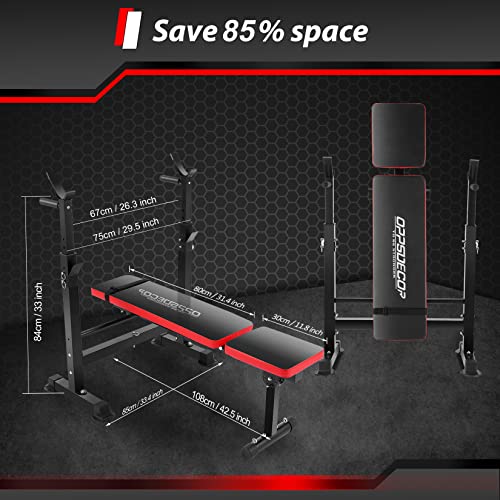 6 in 1 Weight Bench Set with Squat Rack and Barbell Rack K63815