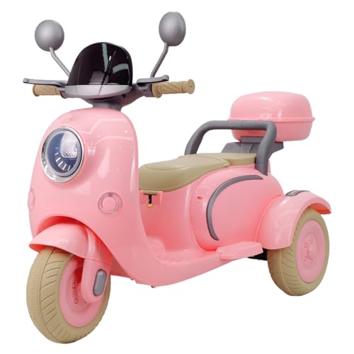 Pink 3 Wheel 12V Electric Ride On Scooter with Storage Compartments C987732