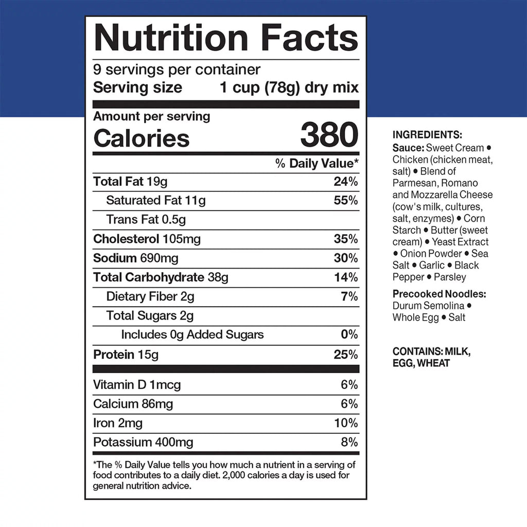 6 Cans Pack Freeze Dried Fettuccine Alfredo with Chicken #10 Can N6339