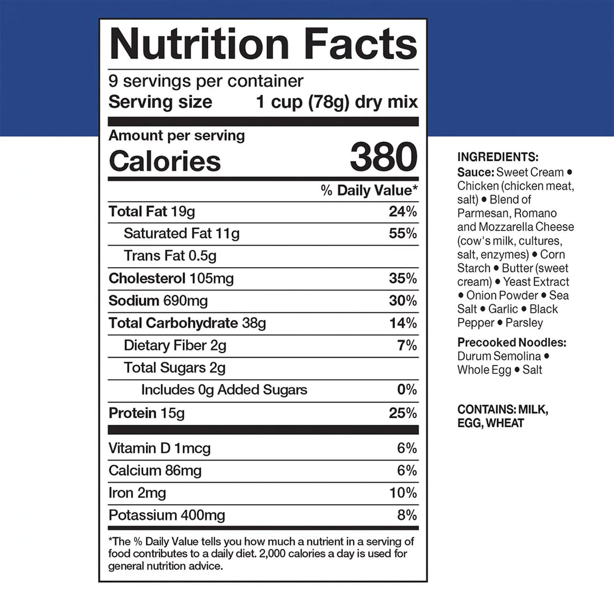6 Cans Pack Freeze Dried Fettuccine Alfredo with Chicken #10 Can N6339