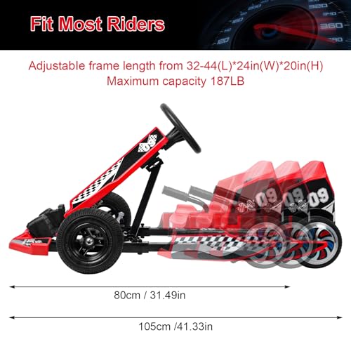 Red Electric Drift Go Kart 350W 16 MPH 36V A603